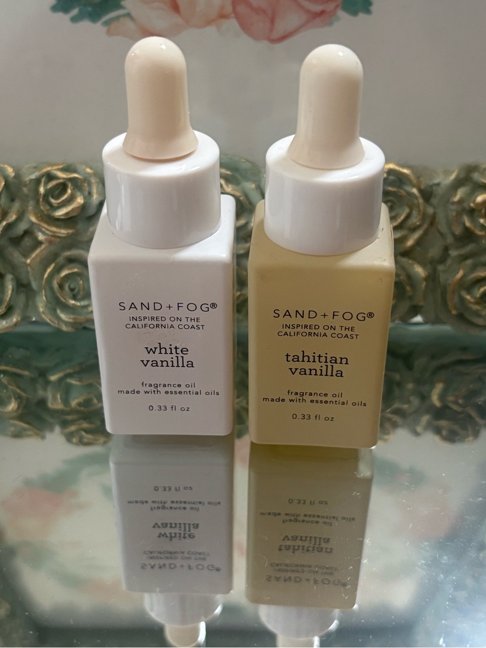 SAND+FOG White Vanilla & Tahitian Vanilla Fragrance Oil Duo - Cream & Beige